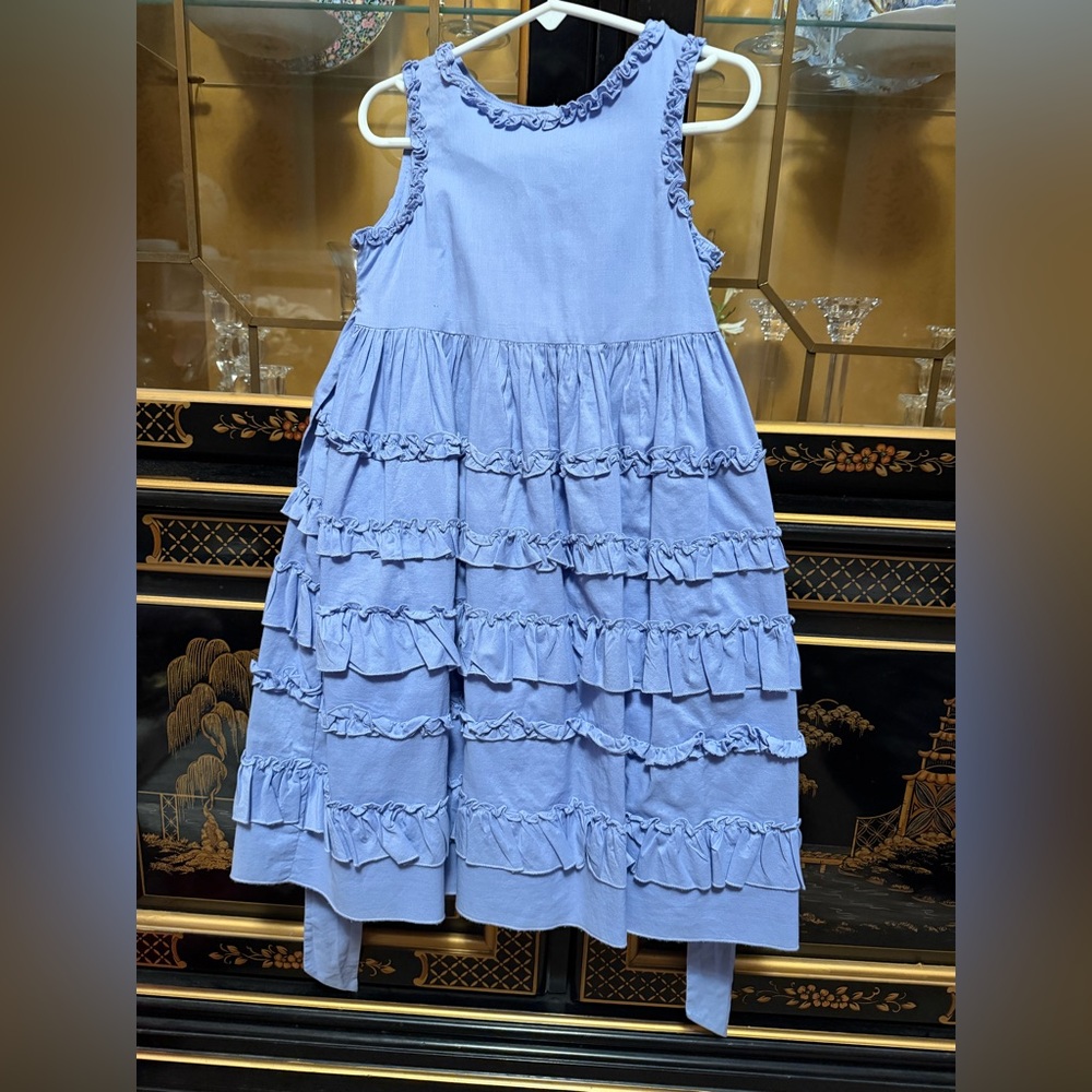Talbots Light Blue Ruffle Tiered Girls' Dress